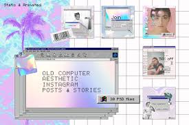 Old Computer Instagram Templates Old Computers Instagram Template Instagram Aesthetic