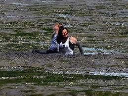 terror of the girls caught in quicksand