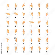 Based on the percentage of people who reported 'using british sign language at home' on the 2011 scottish census, the british deaf association estimates there are 151,000 bsl users in the uk, of which 87,000 are deaf. 70 264 Sign Language Alphabet Fototapeten Leinwandbilder Und Aufkleber Wallsheaven