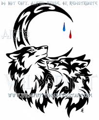 Wolf And Fox Tear Drop Moon Tribal Design Wolf Tattoos Tribal Wolf Tattoo Tribal Wolf