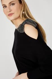 Frank Lyman Crew Neck Jewel Pullover Style 253741