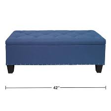 Search for navy tufted ottoman. Magshion Rectangular Storage Ottoman Bench Tufted Footrest Lift Top Pouffe Ottoman Coffee Table Seat Foot Rest And More 42 Linen Navy Blue Walmart Com Walmart Com