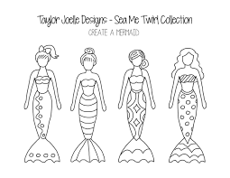 Free printable mermaid tail coloring pages. Taylor Joelle Designs Little Designer Mermaid Crafts Mermaid Printables Coloring Pages