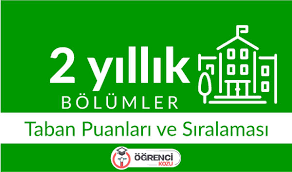 Dipnot:burada verilen puanlar geçen sene yerleşen. Tyt Bolumleri 2 Yillik Bolumlerin Taban Puanlari