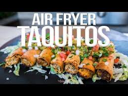 Air Fried Chicken Taquitos Rolled Tacos Sam The Cooking Guy 4k Youtube Air Fried Chicken Cooking Rolled Chicken Tacos