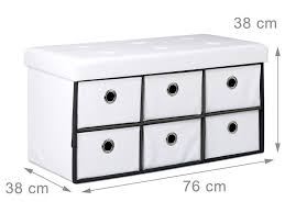 Ce banc coffre capitonné allie le raffinement à la fonctionnalité tout en offrant une surface de rangement. Banquette Banc Coffre De Rangement Avc Tiroirs 76 Cm Blanc Helloshop26 3013002 Vente De Helloshop 26 Conforama