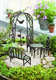 Amazon Com Wildewood Miniature Fairy Garden Starter Kit Patio Lawn Garden Fairy Garden Furniture Fairy Garden Kit Fairy Garden Accessories