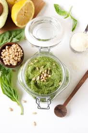 Healthy Avocado Basil Pesto Recipe Stuffed Avocado Healthy Basil Pasta Salad Pesto Pizza Sauce