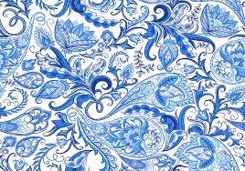 I can't decide which one i like better. Hip Fun Light And Dark Blue White Floral Paisley Digital Art By Lc Graphic Design Studio