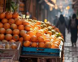 Oranges in a Middle Eastern marketの画像