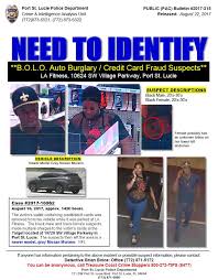 Up to five years in prison; Pslpd Looking For Auto Burglars Credit Card Fraud Suspects Treasure Coast Local News Local Events