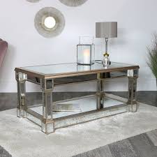 Made of decorative laminate, engineered wood and metal. Gold Mirrored Coffee Table Deco Range Imperfect Second 2211