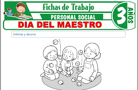 Dije día del maestro seño tacita + cadena o pulsera acero. Dia Del Maestro Para Ninos De Tres Anos Fichas De Trabajo