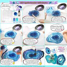 Agate Coaster Silicone Resin Mold 5 Cavity 2 8 5 2inch Agate Coasters Resin Molds Silicone Resin Molds