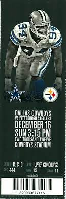 December 16 2012 Dallas Cowboys Vs Pittsburgh Steelers Cowboy Stadium Arlington Texas Ticket Stub Cowboys Stadium Dallas Cowboys Cowboys Vs