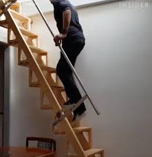 Amazing Tiny House Loft Staircase That Seamlessly Hides Away