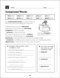 compound words grade 4 vocabulary printable skills sheets