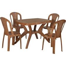 Patio sense morgan set of 4 wicker stackable mocha metal frame stationary dining chair (s) with balkene home woven seat. Dining Table Set 6 Seater Plastic Pasteurinstituteindia Com