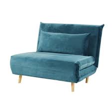 Divani letto maison du monde prezzi delizioso divanetto. Divanetto Letto 1 Posto Blu Petrolio In Velluto Nio Maisons Du Monde