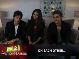 (nina dobrev and lan somerhalder) please like and comment if you enjoyed the video. Itv2 Interview Nina Dobrev Paul Wesley Ian Somerhalder Video Dailymotion