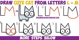 Word fun & cartooning for… by rachel a goldstein paperback $6.99. How To Draw A Cute Cartoon Kitten From Letters L M Easy Step By Step Drawing Tutorial For Kids How To Draw Step By Step Drawing Tutorials