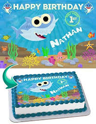 2nd Birthday Baby Shark Cake Topper Baby Shark Edible Cake Topper Personalized Birthday 1 4 S Https Www Amazon Com Dp B0 Decoracion De Pasteles Fiestas De Primer Cumpleanos Fiesta De Tiburon