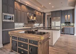 Sherwin Williams Gauntlet Grey Cabinets With Light Cream Countertops Industrial Decor Kitchen Industrial Kitchen Design Kitchen Design Decor