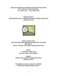 Pertandingan bola tampar peringkat mssd. Paper Work Mssd Volleyball