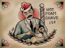 Holiday Barber Tattoo Flash By Quyen Dinh Freaking Awesome Work Barber Tattoo Flash Tattoo Barber