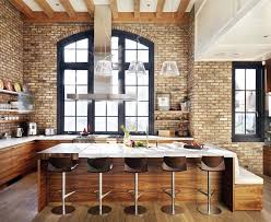 Red Brick Kitchen Walls In 2020 Classy Kitchen Loft Kitchen Brick Kitchen
