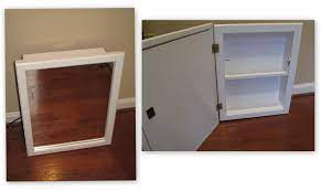 Since the shelves have to be mounted inside the. Create A Medicine Cabinet From A Mirror Diy Scavenger Chic