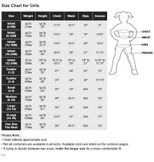 53 Described Party City Costume Size Chart