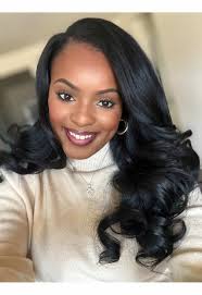 Nun, just needed to get up and curl my hair! 🥰 #fyp #hairtok #hairstyle  #sewin #layeredhair #jetblackhair #sidepart #blackgirlmagic