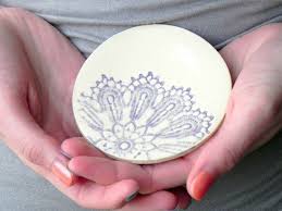 piatto in ceramica viola pizzo rotondo piatto anello fioriera piatti in ceramica ceramica fioriera