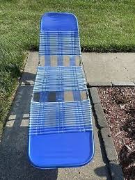 Vintage Blue Purple Plastic Tube Folding Lounge Chair 80s Folding Lounge Chair Outdoor Blanket Outdoor