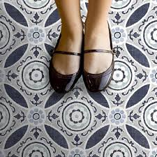 Moroccan vinyl floor tiles uk. Floor Pops Sienna Moroccan Vinyl Floor Tiles Blue Grey Navy