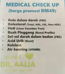 Centro prelievi specializzato e visite mediche con macchinari di ultima generazione; Klinik Dr Aalia Promosi Untuk Full Body Check Up Facebook