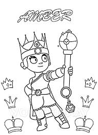 Kleurplaat lunar sprout brawl stars; Amber Brawl Stars Coloring Pages Free Printable Coloring Pages For Kids