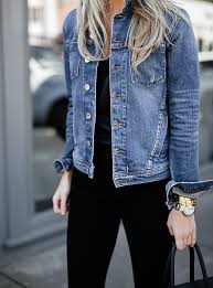 Shop women's with jean white size s tank tops at a discounted price at poshmark. Jean Jackets How To Style Your Denim Jacket With Black Jeans For Spring Blue Jean Jacket Outfits Denim Jacket Jean Jacket Women