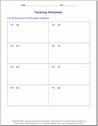 In this worksheet, students will practise finding factors of numbers with up to two digits to aid application and identification of these special numbers in problems. Free Worksheets For Prime Factorization Find Factors Of A Number