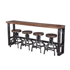 Rustic Brown Sofa Bar Table And 4 Bar Stools Chandler Pub Table Sets Pub Table Bar Table