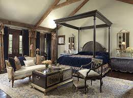 It showcases a chrome metal bed with a black desk on the side over the floral carpet flooring. 25 Victorian Bedrooms Ranging From Classic To Modern