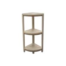 Add both function and style to an otherwise unused corner with the oxford 3 tier corner bookcase. Decoteak Ed1131 Driftwood Oasis 13 Solid Teak 3 Tier Corner Shelf Faucetdirect Com