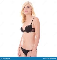 Young Teen Woman in Black Lingerie Stock Image - Image of lady, breast:  11176253