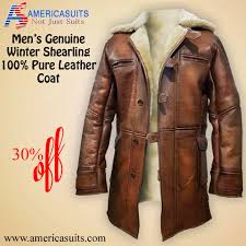 Men S Genuine Shearling Winter Coat Shearling Coat Coat Mens Outfits
