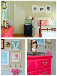 A modern color blocked design is a simple way to add some. Aqua Navy And Coral Girl S Bedroom The Chronicles Of Home