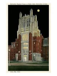Art Print University Hospital Tower Iowa City Poster 24x18in Mason City Iowa Iowa City Iowa