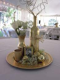 50th Anniversary Party Centerpiece By Tara Anniversary Party Centerpieces 50th Wedding Anniversary Decorations 50th Anniversary Centerpieces