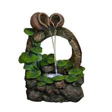 Alpine 11 In Barrel Pot Cascading Tabletop Fountain Win936 The Home Depot Tabletop Fountain Small Fountains Indoor Fountains