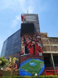 Luis rodriguez of argentina's colon de santa fe celebrates after scoring against peru's deportivo municipal during their copa sudamericana football. Hermoso Mural En El Estadio Brigadier Lopez De Colon De Santa Fe